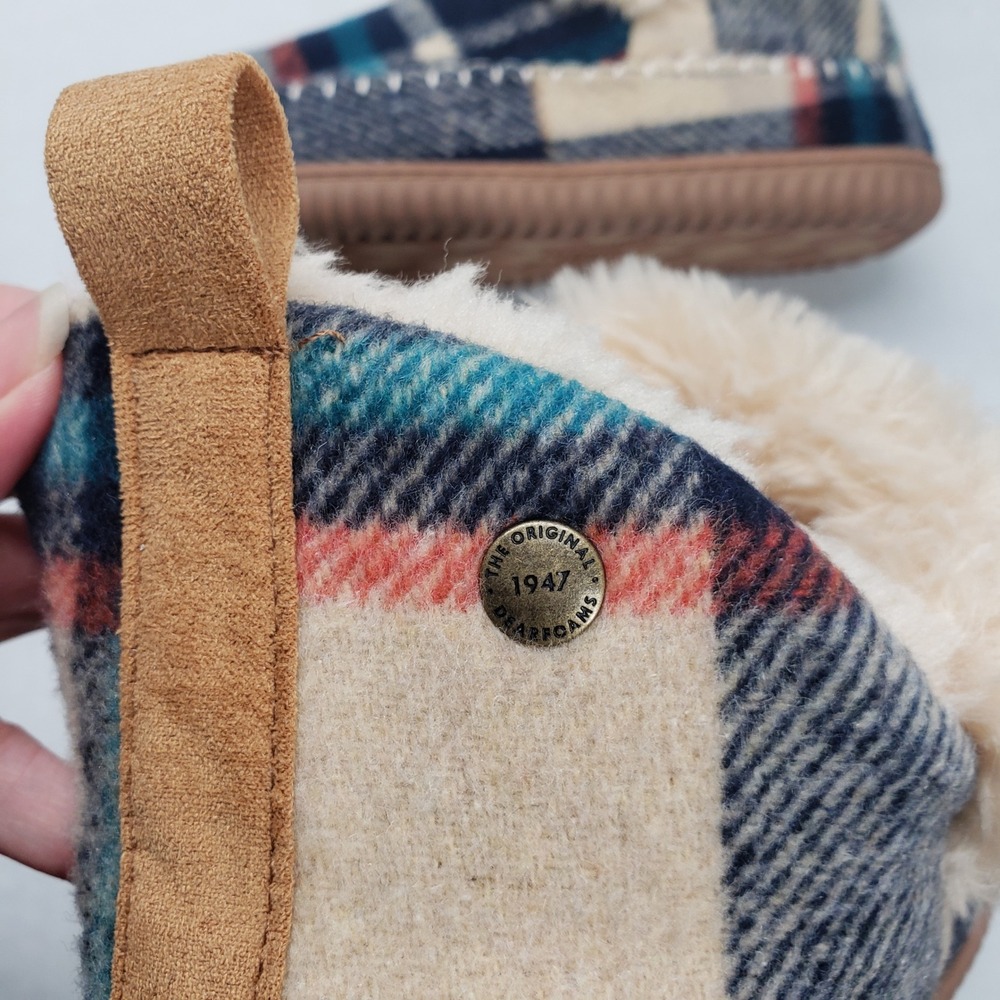 Dearfoams Alpine Moritz Bootie House Slippers Womens 9 Cream Plaid - Picture 16 of 16